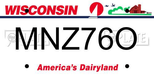MNZ76O Wisconsin License Plate