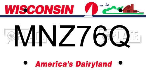 MNZ76Q Wisconsin License Plate