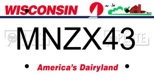MNZX43 Wisconsin License Plate