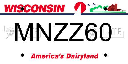 MNZZ60 Wisconsin License Plate