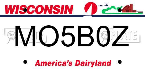 MO5B0Z Wisconsin License Plate