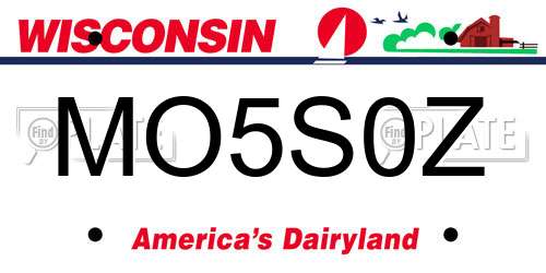 MO5S0Z Wisconsin License Plate