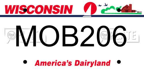 MOB206 Wisconsin License Plate