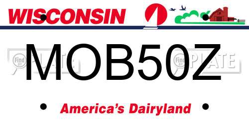MOB50Z Wisconsin License Plate