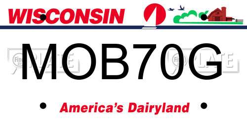 MOB70G Wisconsin License Plate