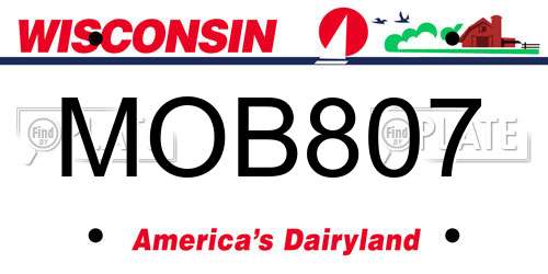 MOB807 Wisconsin License Plate