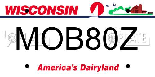 MOB80Z Wisconsin License Plate