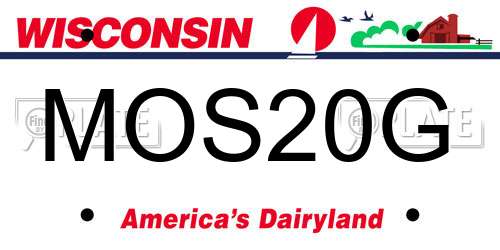 MOS20G Wisconsin License Plate