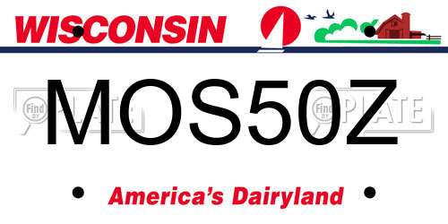 MOS50Z Wisconsin License Plate