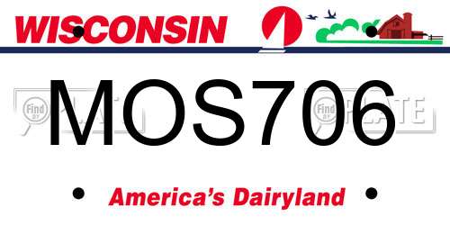 MOS706 Wisconsin License Plate