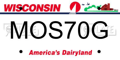 MOS70G Wisconsin License Plate