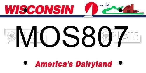 MOS807 Wisconsin License Plate