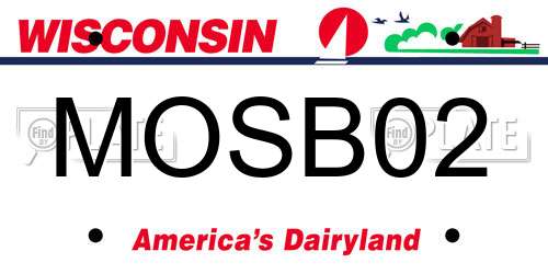 MOSB02 Wisconsin License Plate