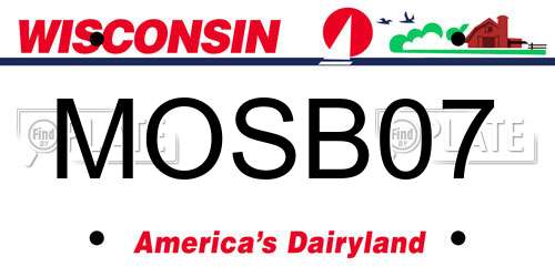 MOSB07 Wisconsin License Plate