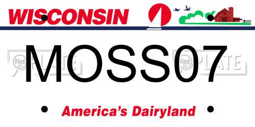 MOSS07 Wisconsin License Plate