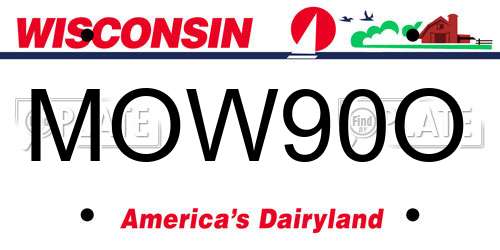 MOW90O Wisconsin License Plate
