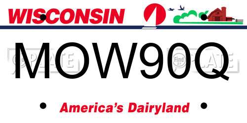 MOW90Q Wisconsin License Plate