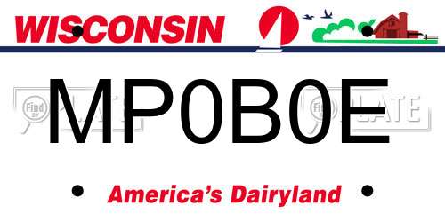 MP0B0E Wisconsin License Plate