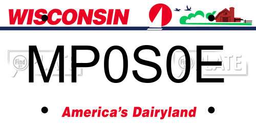 MP0S0E Wisconsin License Plate