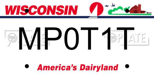 MP0T1T Wisconsin License Plate