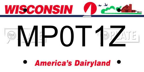 MP0T1Z Wisconsin License Plate