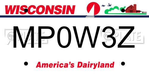 MP0W3Z Wisconsin License Plate