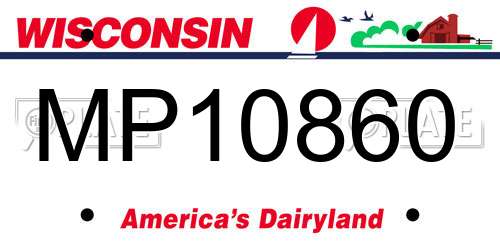 MP10860 Wisconsin License Plate