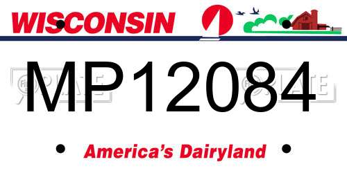 MP12084 Wisconsin License Plate