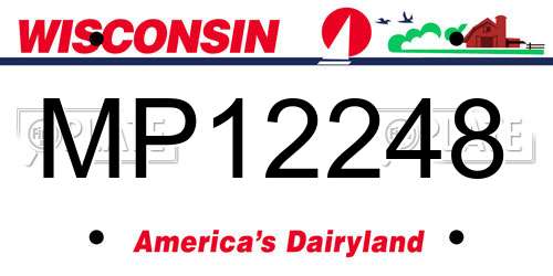MP12248 Wisconsin License Plate