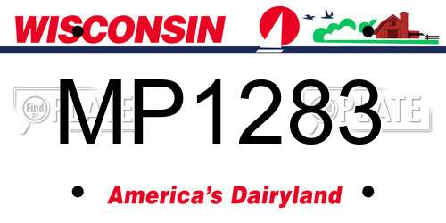 MP1283 Wisconsin License Plate