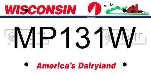 MP131W Wisconsin License Plate
