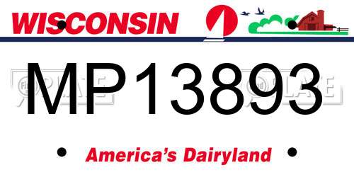MP13893 Wisconsin License Plate