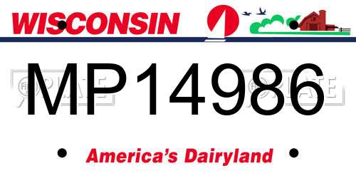 MP14986 Wisconsin License Plate