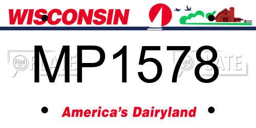 MP1578 Wisconsin License Plate