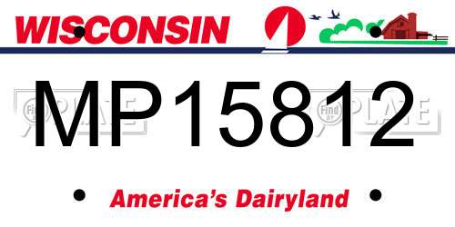 MP15812 Wisconsin License Plate