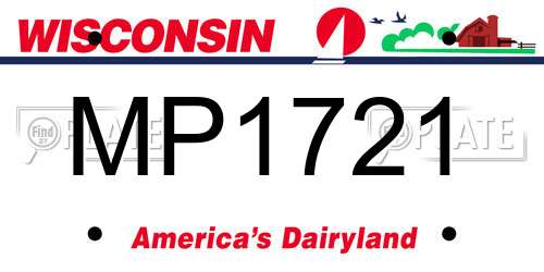 MP1721 Wisconsin License Plate