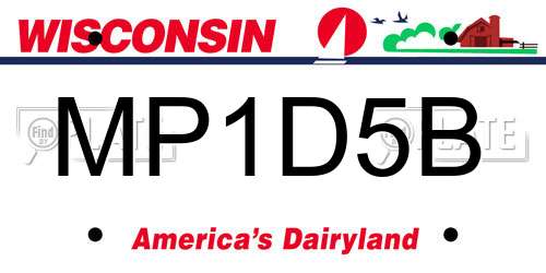 MP1D5B Wisconsin License Plate