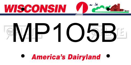 MP1O5B Wisconsin License Plate