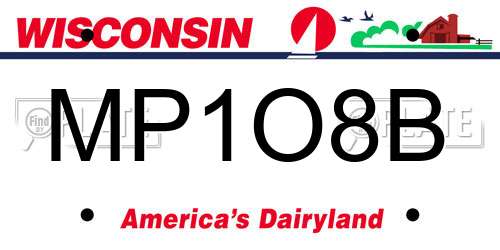 MP1O8B Wisconsin License Plate