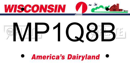 MP1Q8B Wisconsin License Plate