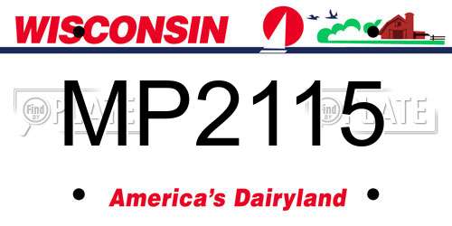 MP2115 Wisconsin License Plate