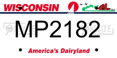 MP2182 Wisconsin License Plate