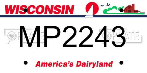 MP2243 Wisconsin License Plate