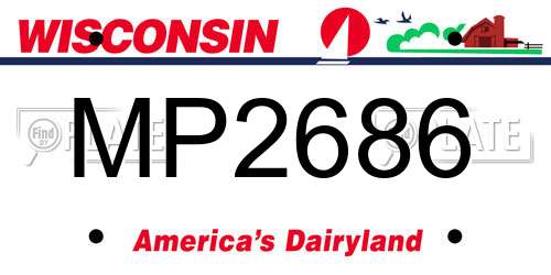 MP2686 Wisconsin License Plate