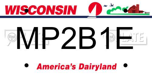 MP2B1E Wisconsin License Plate