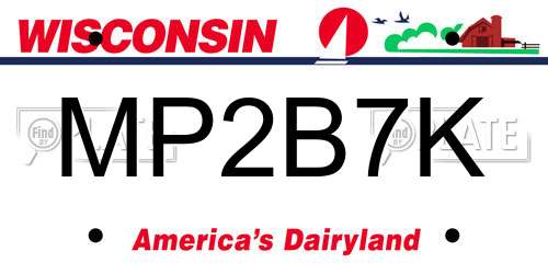 MP2B7K Wisconsin License Plate
