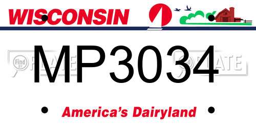 MP3034 Wisconsin License Plate