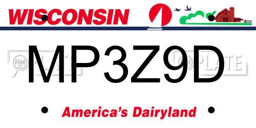MP3Z9D Wisconsin License Plate