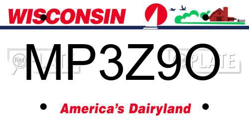 MP3Z9O Wisconsin License Plate