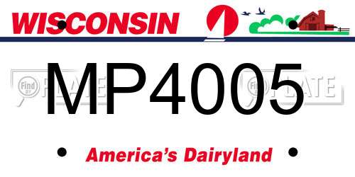 MP4005 Wisconsin License Plate
